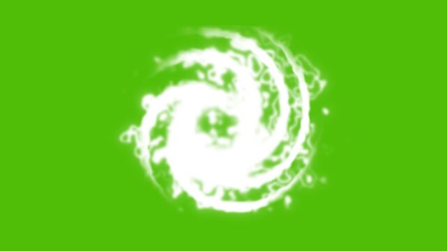 Powerful Hurricane Spiral Spinning Isolated on Green Screen Animation. Extreme weather, storm energy, and natural power, Chroma key Overlay 
