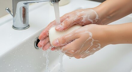 Hand wash day .Washing Hands with Soap and Running Water for Good Hygiene and Health: Coronavirus, Germ and Virus Prevention