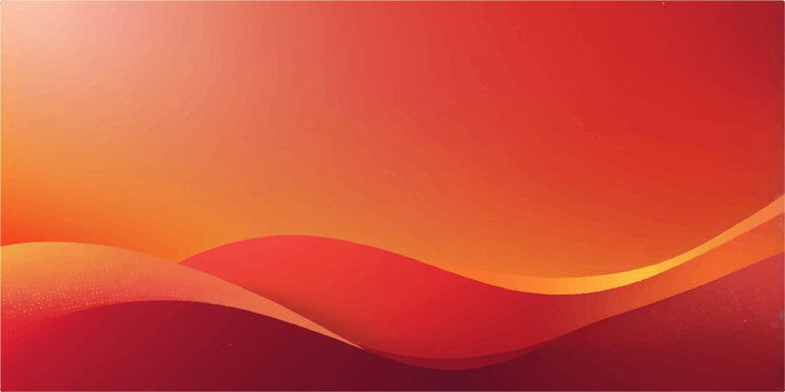 Abstract red background illustration with swirling waves of orange and yellow light and subtle heart shapes, perfect for a dynamic banner design or texture wallpaper