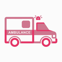 Fototapeta premium Essential Flat Line Art Ambulance Icon Illustration Representing Crucial Healthcare Emergency Transport and First Aid Services
