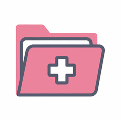 Obraz premium Patient health record folder icon for medical data and clinical history documentation