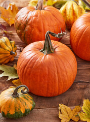 Orange and yellow pumpkins