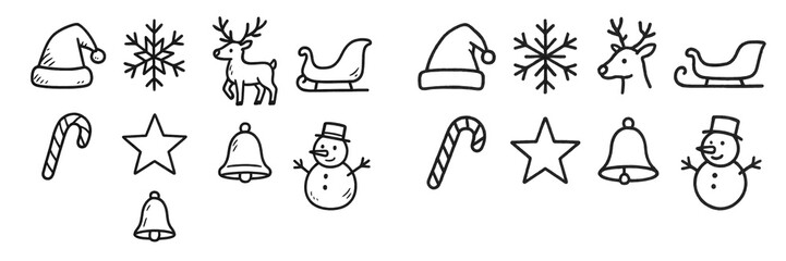 Hand-drawn christmas icons collection