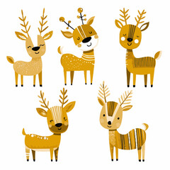 cute baby reindeer clipart set for childrens holiday projects and DIY crafts
