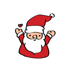 Cheerful Cartoon Santa Claus with Heart