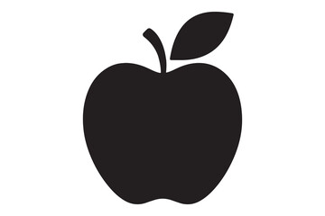 Simple black apple silhouette icon for clean design projects