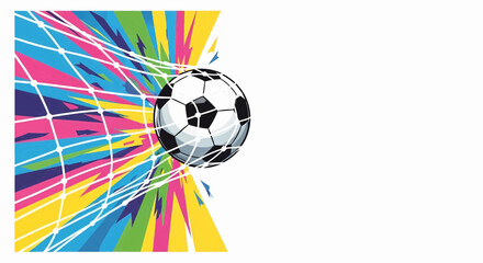 Dynamic football goal in pop art comic style, a sport illustration with vibrant explosion retro rays vector