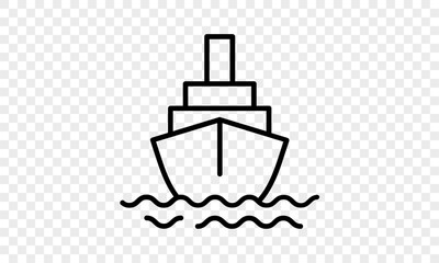 Cruise ship icon – travel and tourism boat symbol for vacation and marine design