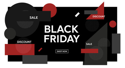 Abstract Black Friday sale banner Modern geometric design