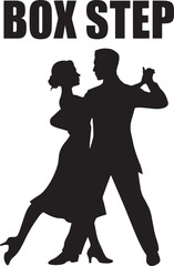 Box Step Dance Move Silhouette Dancers Ballroom Performers Elegant Movement Partners
