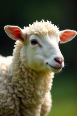 Fototapeta premium Close-up of lamb beside a symbolic representation , illustration, love, cross