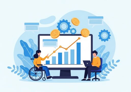 Team analyzing rising financial growth chart with business data analytics