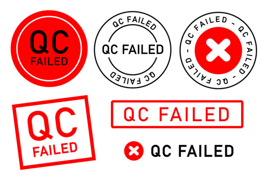 qc failed fail quality control label tag seal control sticker template design