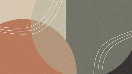 Abstract Minimalist Overlapping Shapes Background with Earthy Muted Colors and Simple Curved Lines