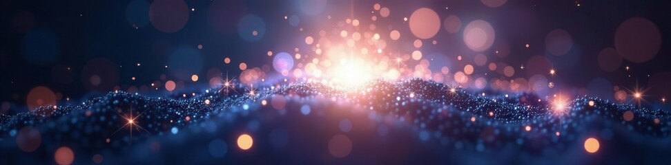 Bright glowing white light, ethereal starburst with sparkling dust , radiant, cosmic
