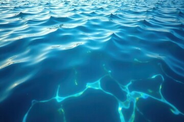 Deep blue water, small wavelets create patterns, patterns, photo, blue