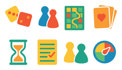 Colorful Board Game Icons