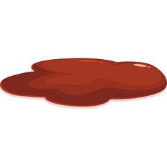 A Brown Organic Blob Shape On A Transparent Background With A Glossy Shine