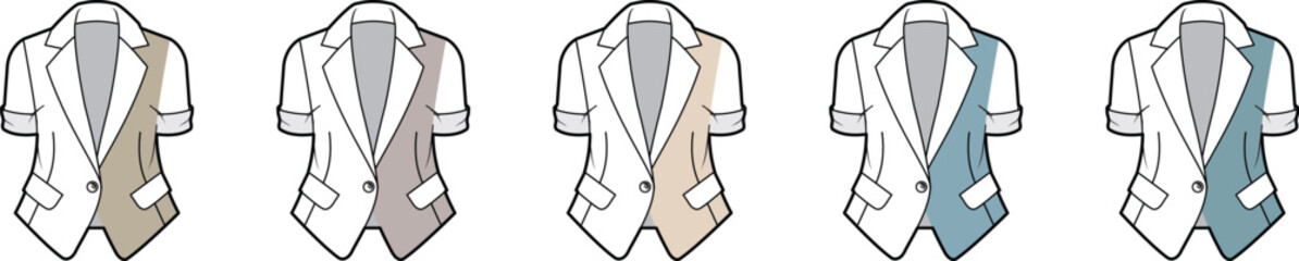 Tailored Blazer Fashion Vector Design Options for Apparel Customization