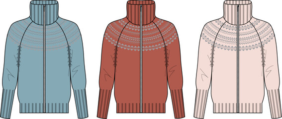 Stylish Knitwear Designs A Collection of Modern Zip-Up Sweaters for Fashion