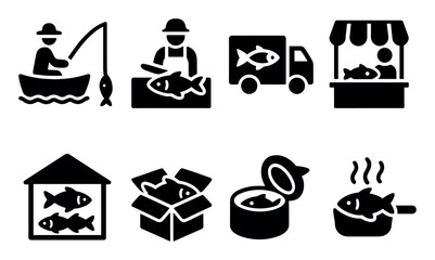 Commercial Fish Activities Icons