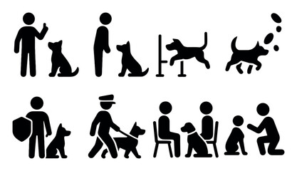 Cynologist Icon Set