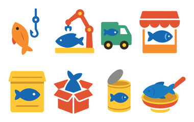 Commercial Fish Icon Set