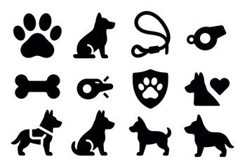 Cynologist Icon Grid