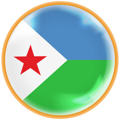 djibouti flag flag button