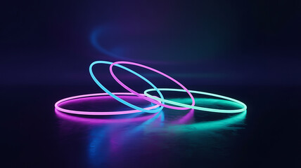 Dynamic neon rings create a modern, vibrant display, perfect for tech, design, or futuristic concepts, lighting up any project with style and energy