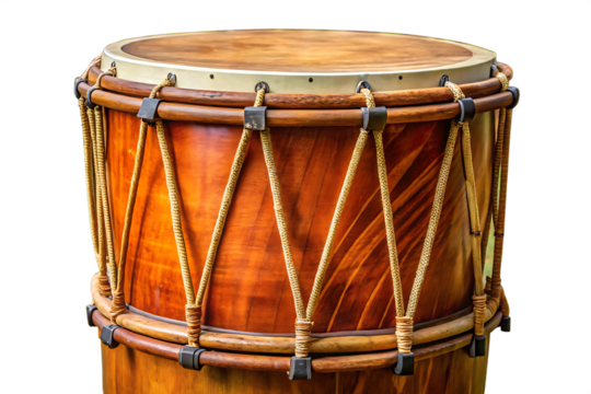 Traditional Wooden Drum with Rope Lacing musical instrument