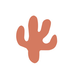 Abstract Terracotta Cactus Shape Illustration