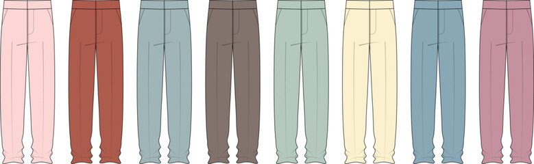 Sweatpants Variety Collection of Garment Designs in Different Colors © MD