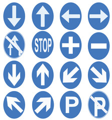 Traffic signs , arrow for traffic diversion