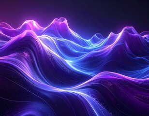 Abstract render of undulating neon lines