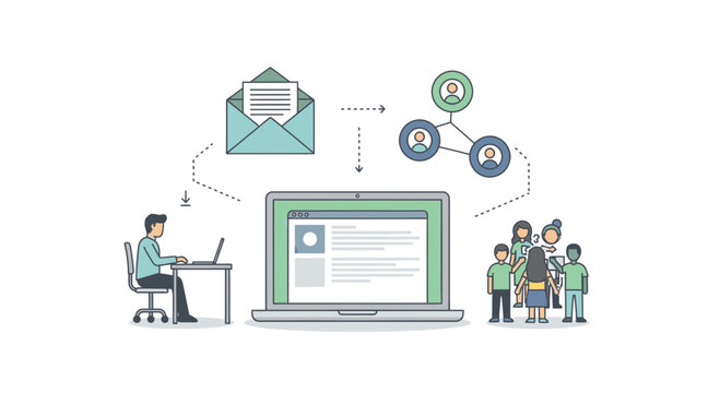 Boost engagement using email marketing and social media to connect with your team and target audience, driving traffic to your website for lead generation