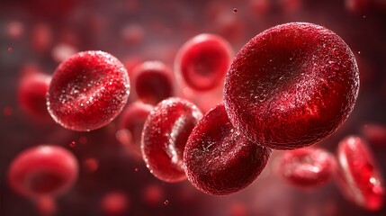 Microscopic View of Red Blood Cells Flowing in a Human Body