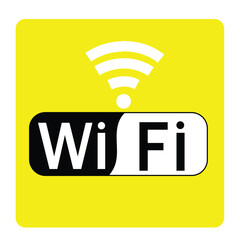 Yellow wifi sign , icon of wifi