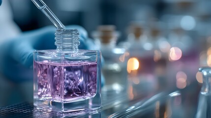 Laboratory Experiment with Droplet Pipette and Glass Vials of Liquid