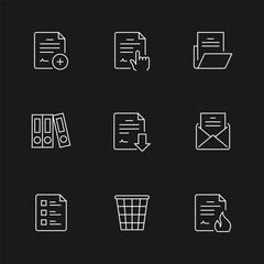 Set line icons of document