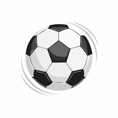 Soccer ball vector illustration showing motion in black and white