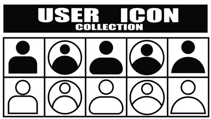 User Icon set isolated on white background