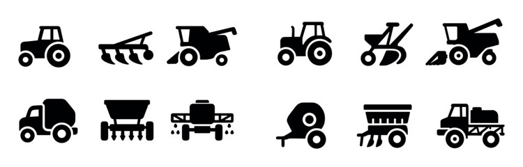 Agriculture Machinery Icons