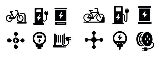 Electric Transport Icons