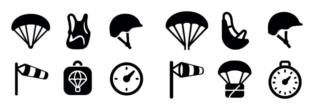 Paragliding Icons Set