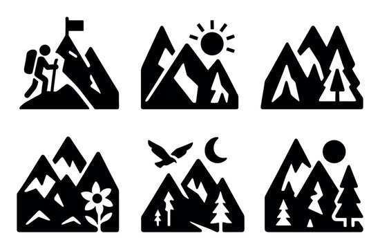 Mountain Landscape Icons
