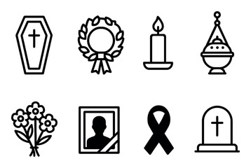 Funeral Icon Set