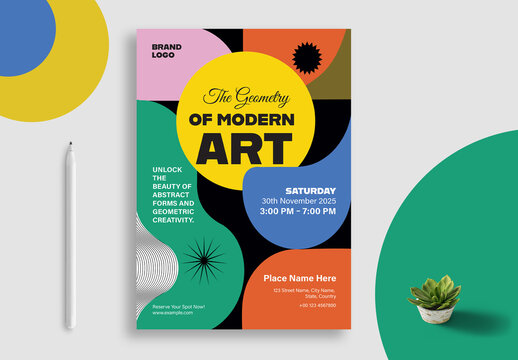 Modern Geometric Shapes Art Poster