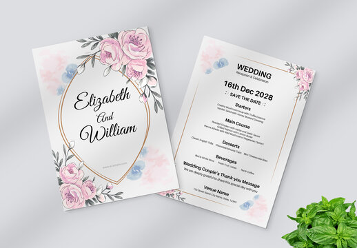 Soft Color Wedding Invitation Card Design