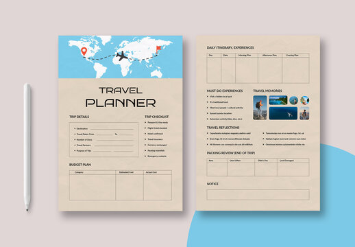 Travel Planner Template Layout